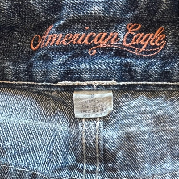 Y2K American Eagle Denim/Jean Mini Skirt Size 8 100% Cotton - Picture 4 of 5